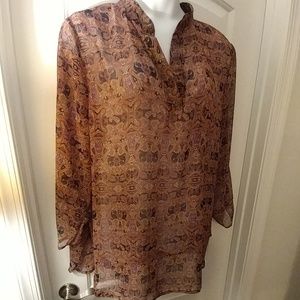 Multi colored sheer tunic